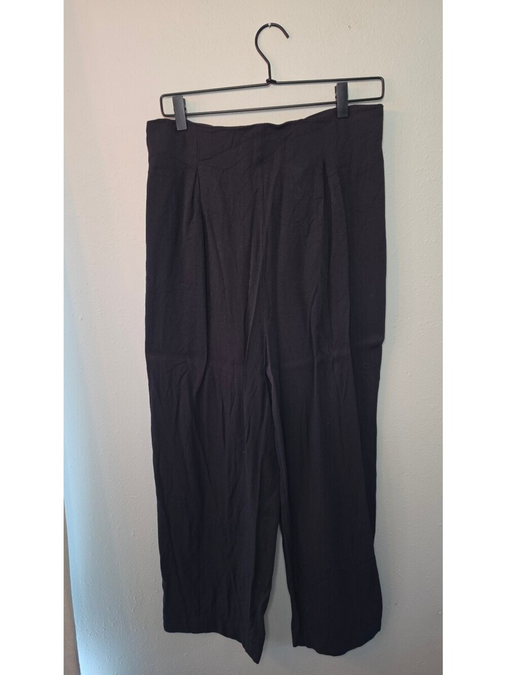 Virgo II Black High Waist Wide Leg Pants Women's Size 14 Vintage USA